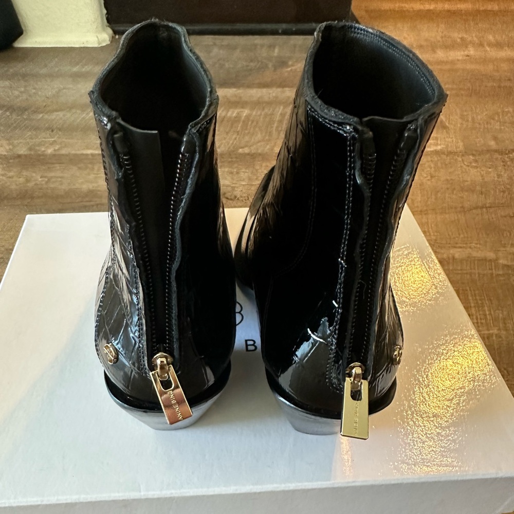Brand new Anine Bing black croc leather ankle boots. Size 41 (US 10)